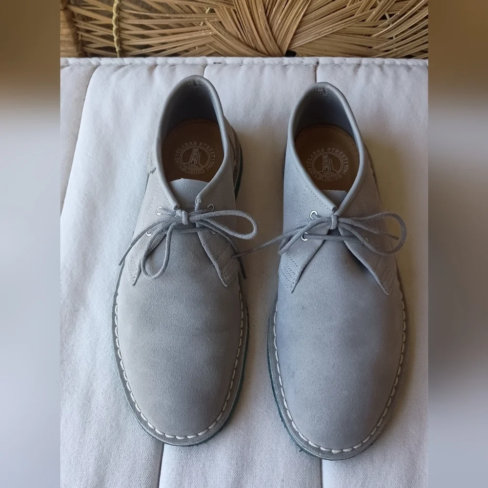 Clarks Original Men's Gray Suede Leather Shoes_10.5